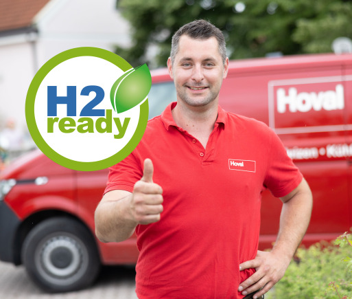 Die Gas-Brennwertkessel von Hoval sind für den aktuellen Wandel der Energieträger von Gas zu Biomethan und in weiterer Folge zu Wasserstoff bereits vorbereitet.